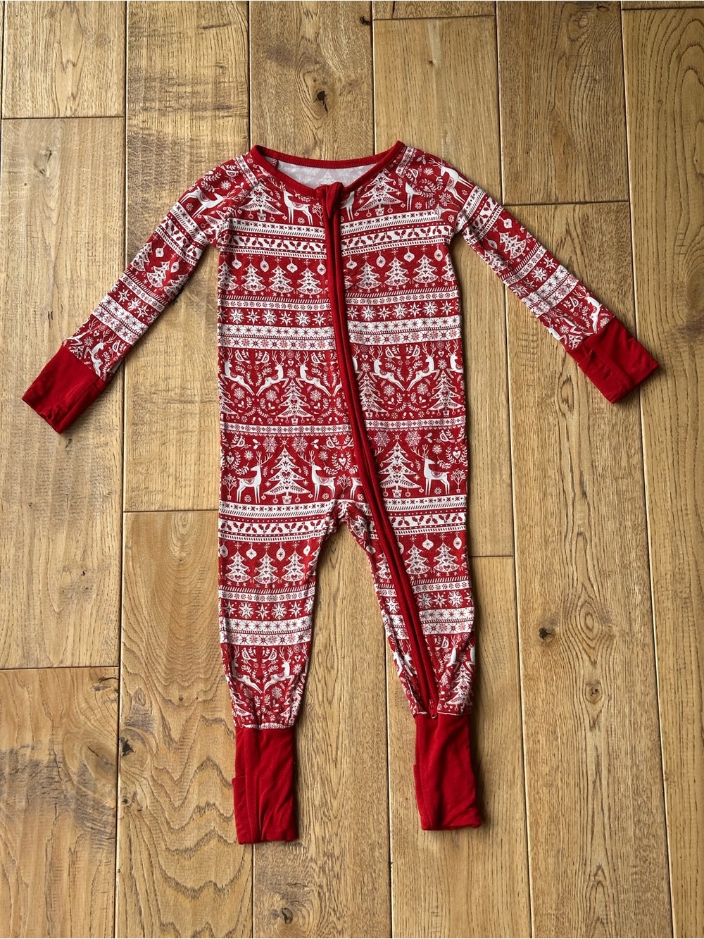 Little Sleepies Reindeer Cheer Bamboo Zippy size 6-12 Months